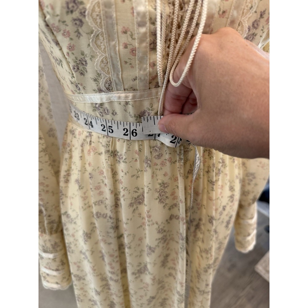 Vintage Gunne Sax Jessica XS Victorian Prairie Floral Lace Maxi Dress 26W - Picture 10 of 11